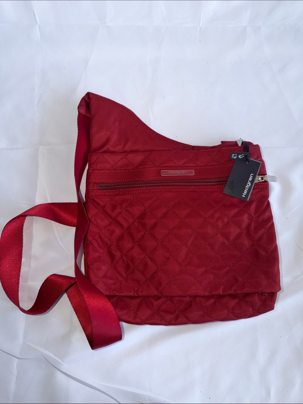 Hedgren Red Quilted Crossbody Bag - Lightweight Everyday Carry